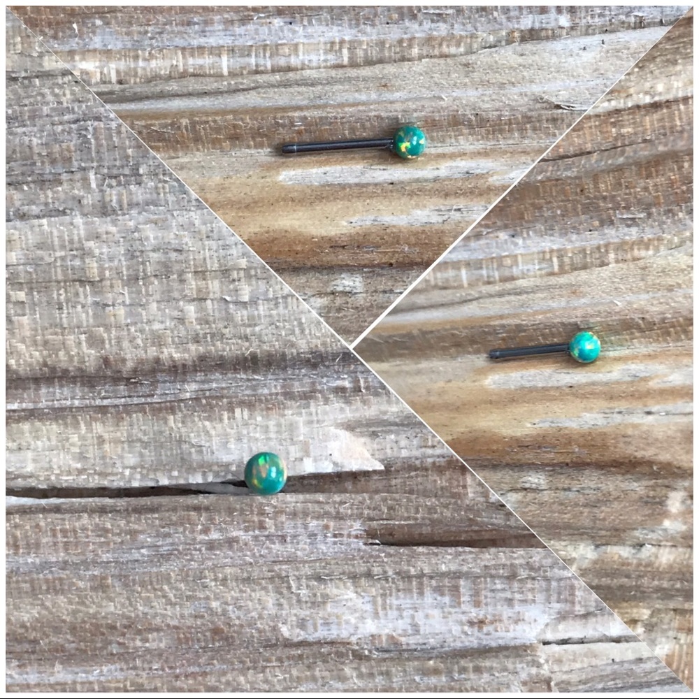 Green Opal‎ Nose Ring Stud